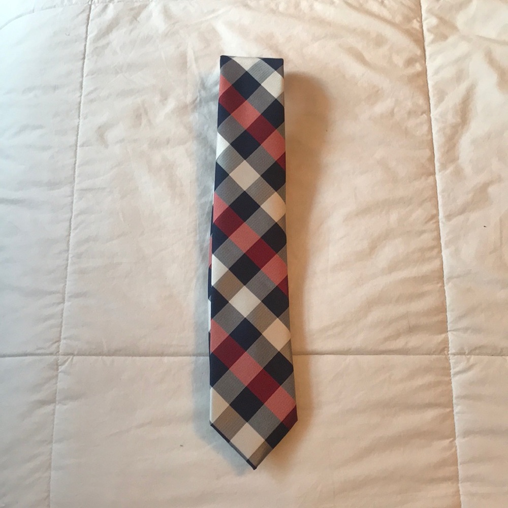 Nautica red, white and blue checkered tie